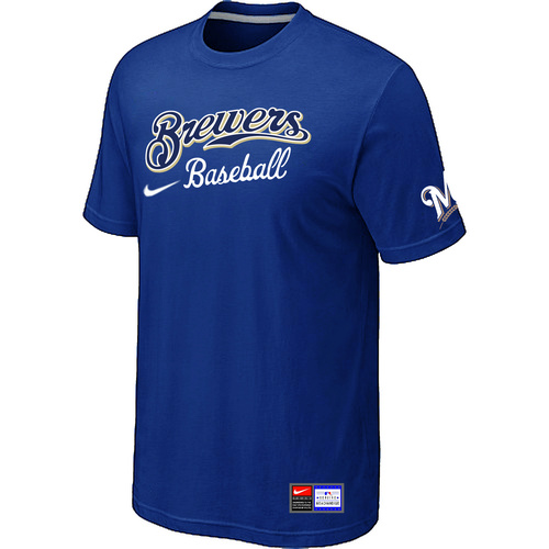 Milwaukee Brewers Blue Nike Short Sleeve Practice T-Shirt,We sell and wholesale Milwaukee Brewers Blue Nike Short Sleeve Practice T-Shirt on line form chian!