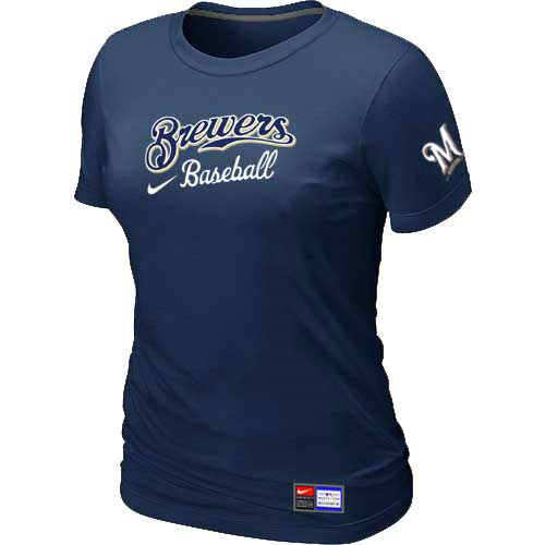 Milwaukee Brewers Nike Women's D.Blue Short Sleeve Practice T-Shirt,We sell and wholesale Milwaukee Brewers Nike Women's D.Blue Short Sleeve Practice T-Shirt on line form chian!