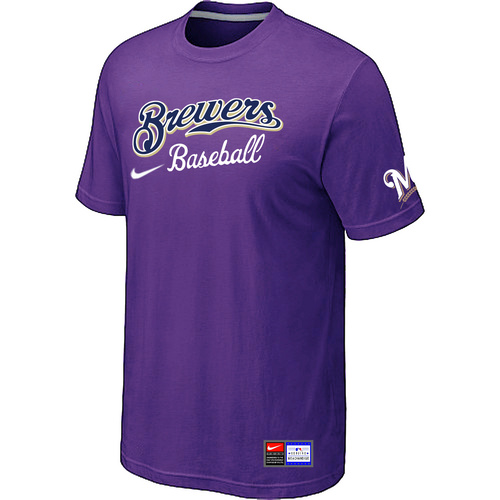 Milwaukee Brewers Purple Nike Short Sleeve Practice T-Shirt,We sell and wholesale Milwaukee Brewers Purple Nike Short Sleeve Practice T-Shirt on line form chian!