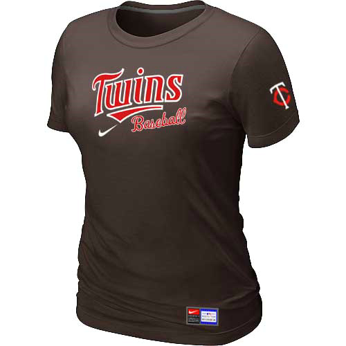 Minnesota Twins Nike Women's Brown Short Sleeve Practice T-Shirt,We sell and wholesale Minnesota Twins Nike Women's Brown Short Sleeve Practice T-Shirt on line form chian!