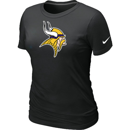 Minnesota Vikings Black Women's Logo T-Shirt,We sell and wholesale Minnesota Vikings Black Women's Logo T-Shirt on line form chian!
