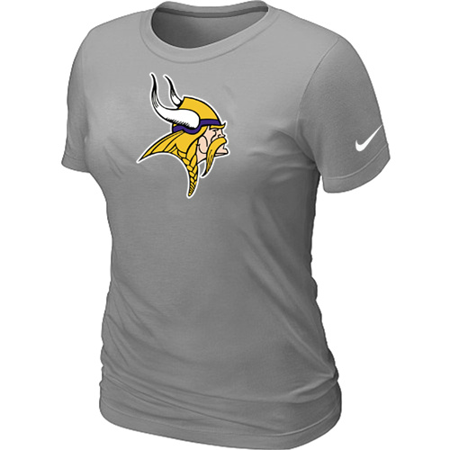 Minnesota Vikings L.Grey Women's Logo T-Shirt,We sell and wholesale Minnesota Vikings L.Grey Women's Logo T-Shirt on line form chian!
