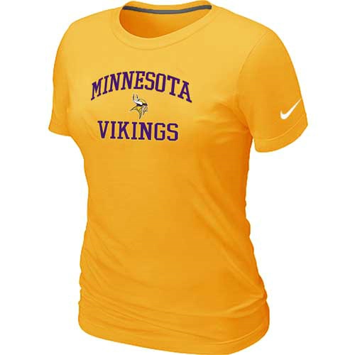 Minnesota Vikings Women's Heart & Soul Yellow T-Shirt,We sell and wholesale Minnesota Vikings Women's Heart & Soul Yellow T-Shirt on line form chian!
