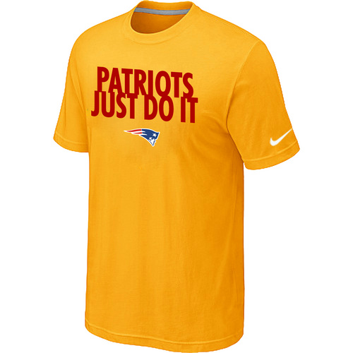 New England Patriots Just Do It Yellow T-Shirt,We sell and wholesale New England Patriots Just Do It Yellow T-Shirt on line form chian!