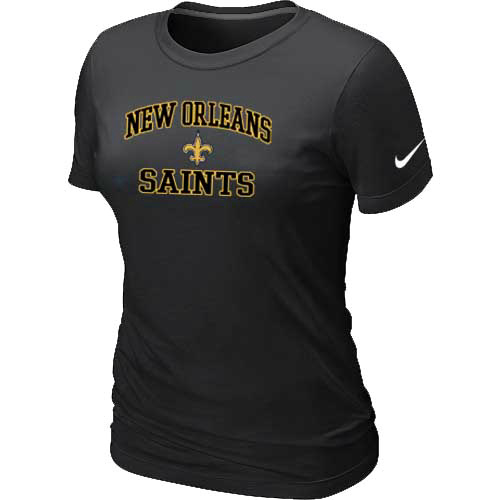 New Orleans Sains Women's Heart & Soul Black T-Shirt,We sell and wholesale New Orleans Sains Women's Heart & Soul Black T-Shirt on line form chian!