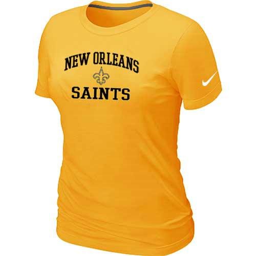 New Orleans Saints Women's Heart & Soul Yellow T-Shirt,We sell and wholesale New Orleans Saints Women's Heart & Soul Yellow T-Shirt on line form chian!