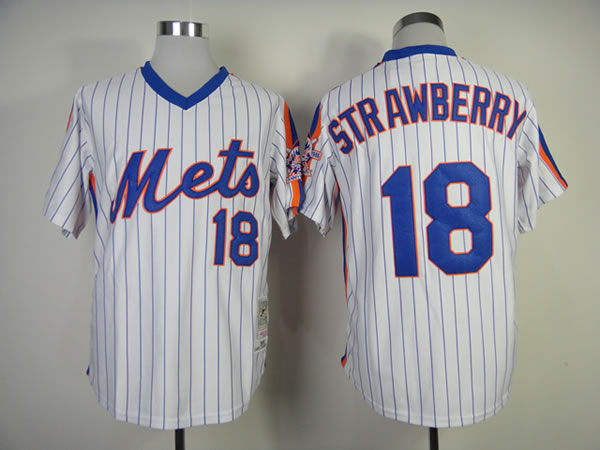 New York Mets #18 Strawberry White With Blue Strip 1986 Throwback Jerseys,We sell and wholesale New York Mets #18 Strawberry White With Blue Strip 1986 Throwback Jerseys on line form chian!