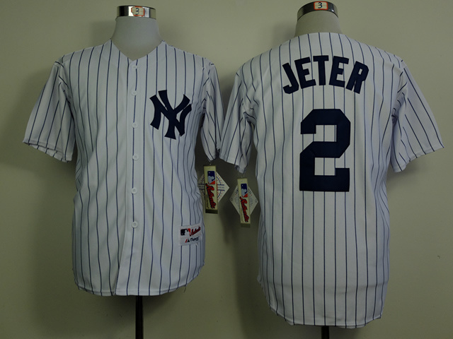 New York Yankees #2 Derek Jeter With Name White Pinstripe Jerseys,We sell and wholesale New York Yankees #2 Derek Jeter With Name White Pinstripe Jerseys on line form chian!