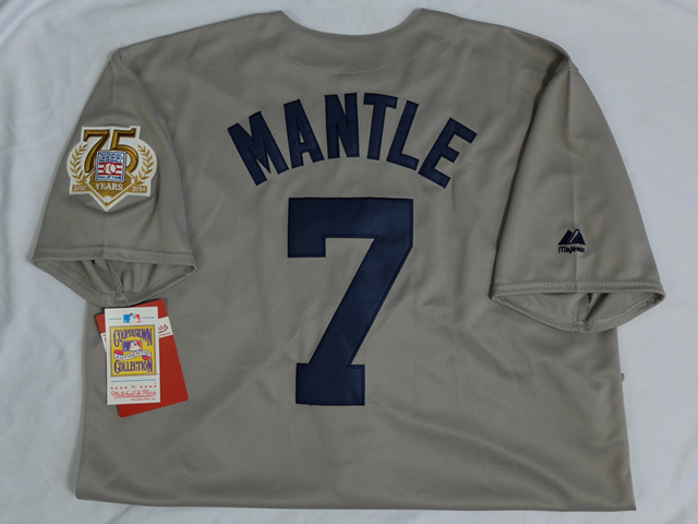 New York Yankees #7 Mickey Mantle Hall Of Fame 75TH Patch Gray Jersey,We sell and wholesale New York Yankees #7 Mickey Mantle Hall Of Fame 75TH Patch Gray Jersey on line form chian!