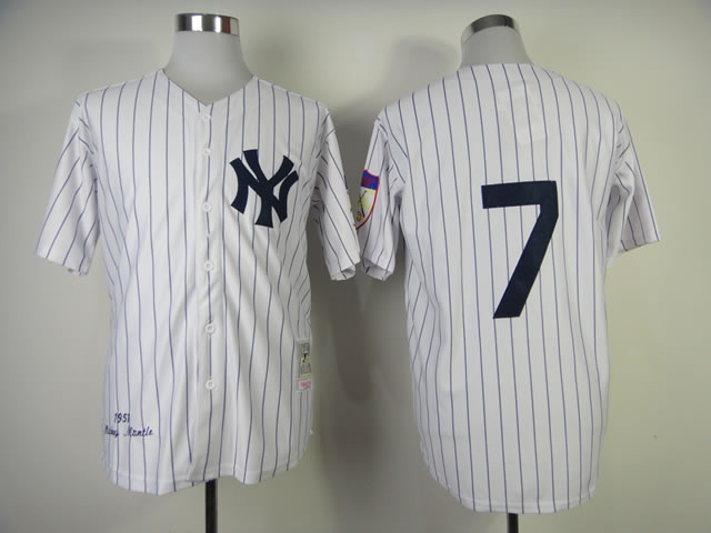 New York Yankees #7 Mickey Mantle Throwback 1951 White Jerseys,We sell and wholesale New York Yankees #7 Mickey Mantle Throwback 1951 White Jerseys on line form chian!