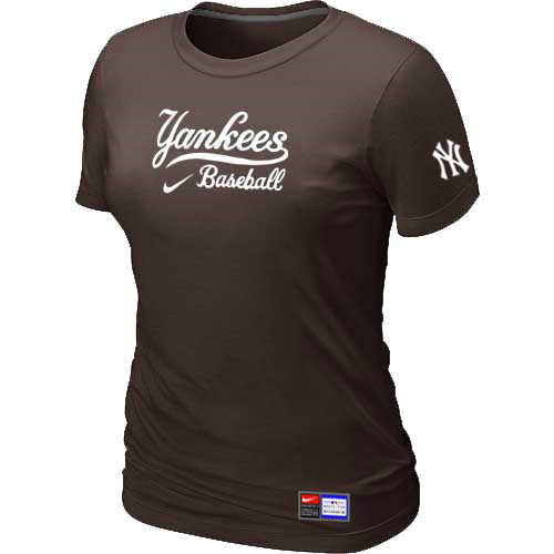 New York Yankees Nike Women's Brown Short Sleeve Practice T-Shirt,We sell and wholesale New York Yankees Nike Women's Brown Short Sleeve Practice T-Shirt on line form chian!