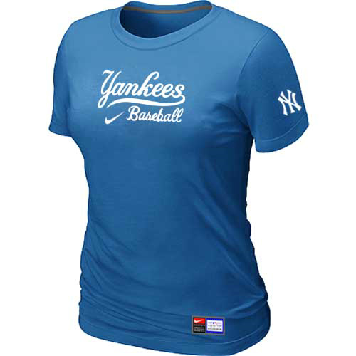 New York Yankees Nike Women's L.blue Short Sleeve Practice T-Shirt,We sell and wholesale New York Yankees Nike Women's L.blue Short Sleeve Practice T-Shirt on line form chian!