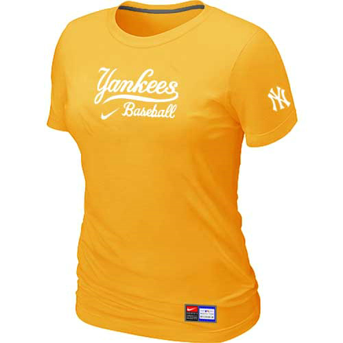 New York Yankees Nike Women's Yellow Short Sleeve Practice T-Shirt,We sell and wholesale New York Yankees Nike Women's Yellow Short Sleeve Practice T-Shirt on line form chian!