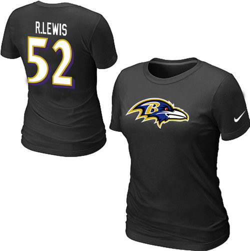 Nike Baltimore Ravens 52 R.LEWIS Name & Number Women's T-Shirt Black,We sell and wholesale Nike Baltimore Ravens 52 R.LEWIS Name & Number Women's T-Shirt Black on line form chian!