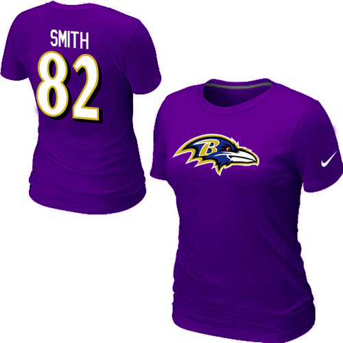 Nike Baltimore Ravens 82 Smith Name & Number Women's T-Shirt Purple,We sell and wholesale Nike Baltimore Ravens 82 Smith Name & Number Women's T-Shirt Purple on line form chian!