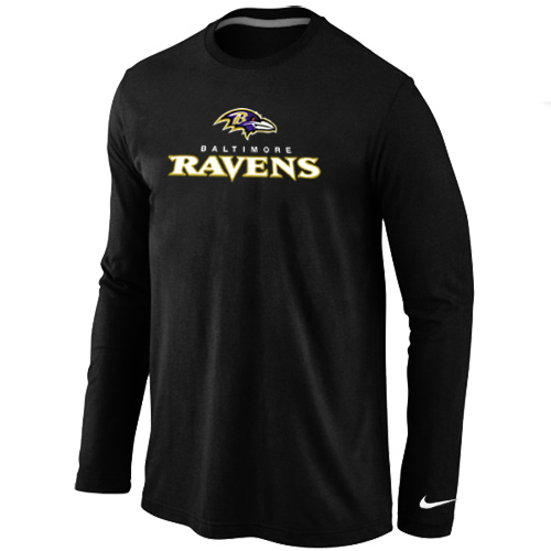 Nike Baltimore Ravens Authentic Logo Long Sleeve T-Shirt Black,We sell and wholesale Nike Baltimore Ravens Authentic Logo Long Sleeve T-Shirt Black on line form chian!