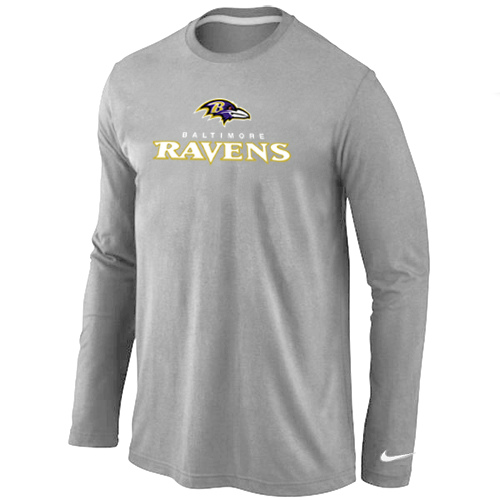 Nike Baltimore Ravens Authentic Logo Long Sleeve T-Shirt Gray,We sell and wholesale Nike Baltimore Ravens Authentic Logo Long Sleeve T-Shirt Gray on line form chian!