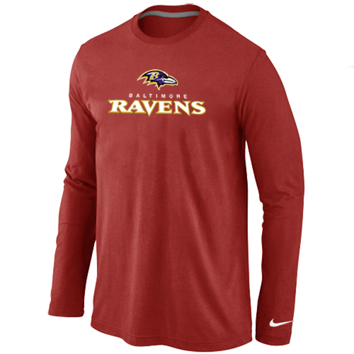 Nike Baltimore Ravens Authentic Logo Long Sleeve T-Shirt Red,We sell and wholesale Nike Baltimore Ravens Authentic Logo Long Sleeve T-Shirt Red on line form chian!