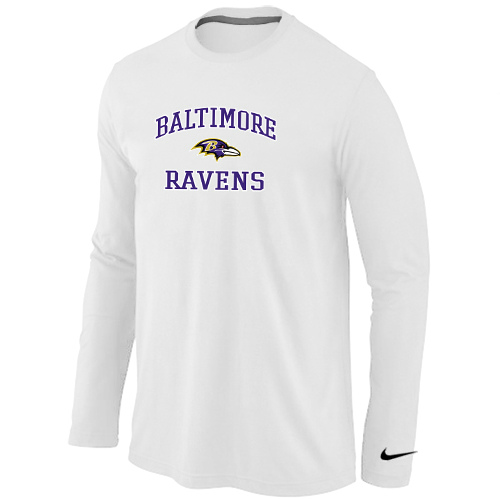 Nike Baltimore Ravens Heart & Soul Long Sleeve T-Shirt White,We sell and wholesale Nike Baltimore Ravens Heart & Soul Long Sleeve T-Shirt White on line form chian!