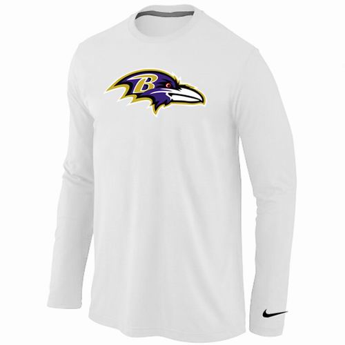 Nike Baltimore Ravens Logo Long Sleeve T-Shirt White,We sell and wholesale Nike Baltimore Ravens Logo Long Sleeve T-Shirt White on line form chian!