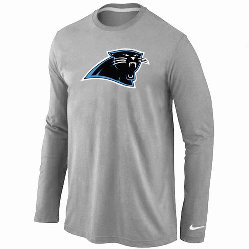 Nike Carolina Panthers Logo Long Sleeve T-Shirt Gray,We sell and wholesale Nike Carolina Panthers Logo Long Sleeve T-Shirt Gray on line form chian!