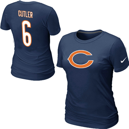 Nike Chicago Bears 6 Jay Cutler Name & Number Women's T-Shirt Blue,We sell and wholesale Nike Chicago Bears 6 Jay Cutler Name & Number Women's T-Shirt Blue on line form chian!