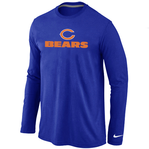 Nike Chicago Bears Authentic Logo Long Sleeve T-Shirt Blue,We sell and wholesale Nike Chicago Bears Authentic Logo Long Sleeve T-Shirt Blue on line form chian!