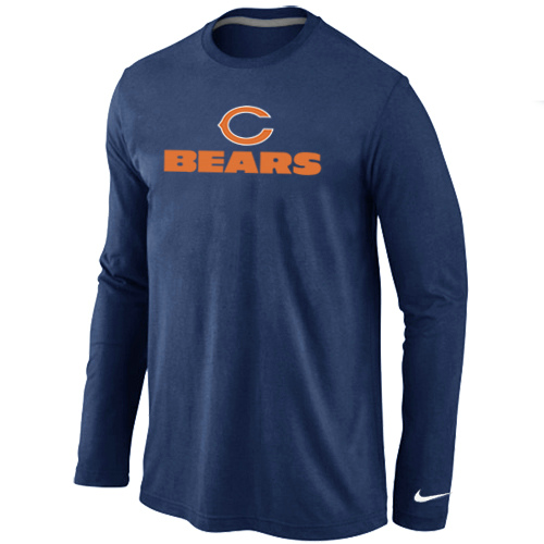 Nike Chicago Bears Authentic Logo Long Sleeve T-Shirt D.Blue,We sell and wholesale Nike Chicago Bears Authentic Logo Long Sleeve T-Shirt D.Blue on line form chian!