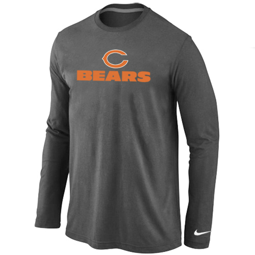 Nike Chicago Bears Authentic Logo Long Sleeve T-Shirt D.Gray,We sell and wholesale Nike Chicago Bears Authentic Logo Long Sleeve T-Shirt D.Gray on line form chian!