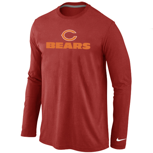 Nike Chicago Bears Authentic Logo Long Sleeve T-Shirt Red,We sell and wholesale Nike Chicago Bears Authentic Logo Long Sleeve T-Shirt Red on line form chian!