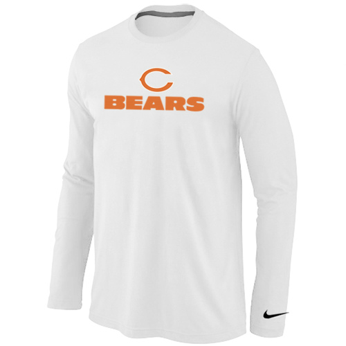 Nike Chicago Bears Authentic Logo Long Sleeve T-Shirt White,We sell and wholesale Nike Chicago Bears Authentic Logo Long Sleeve T-Shirt White on line form chian!