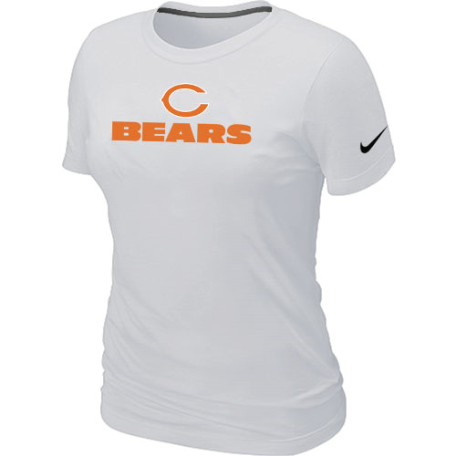 Nike Chicago Bears Authentic logo Women's T-Shirt White,We sell and wholesale Nike Chicago Bears Authentic logo Women's T-Shirt White on line form chian!