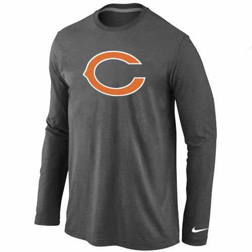Nike Chicago Bears Logo Long Sleeve T-Shirt D.Gray,We sell and wholesale Nike Chicago Bears Logo Long Sleeve T-Shirt D.Gray on line form chian!