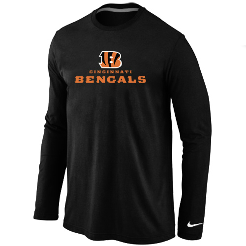 Nike Cincinnati Bengals Authentic Logo Long Sleeve T-Shirt Black,We sell and wholesale Nike Cincinnati Bengals Authentic Logo Long Sleeve T-Shirt Black on line form chian!