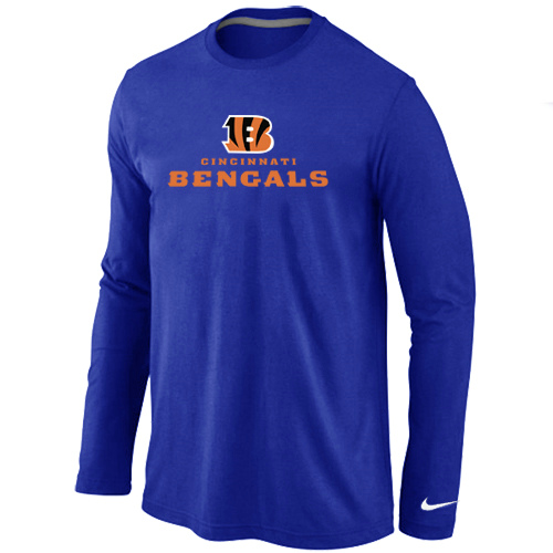 Nike Cincinnati Bengals Authentic Logo Long Sleeve T-Shirt Blue,We sell and wholesale Nike Cincinnati Bengals Authentic Logo Long Sleeve T-Shirt Blue on line form chian!