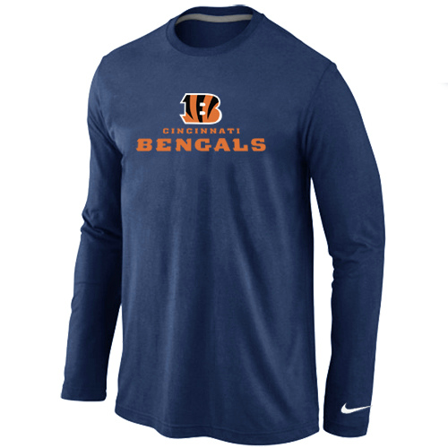Nike Cincinnati Bengals Authentic Logo Long Sleeve T-Shirt D.Blue,We sell and wholesale Nike Cincinnati Bengals Authentic Logo Long Sleeve T-Shirt D.Blue on line form chian!