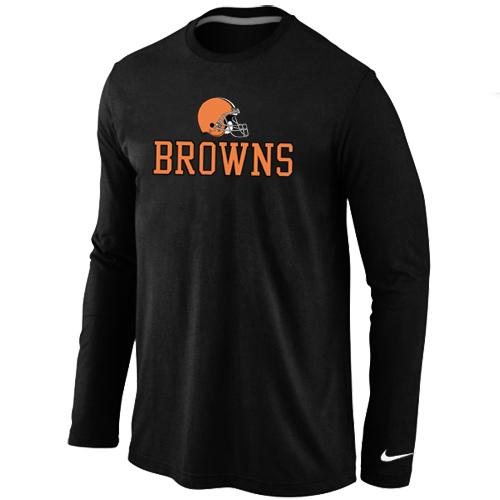 Nike Cleveland Browns Authentic Logo Long Sleeve T-Shirt Black,We sell and wholesale Nike Cleveland Browns Authentic Logo Long Sleeve T-Shirt Black on line form chian!