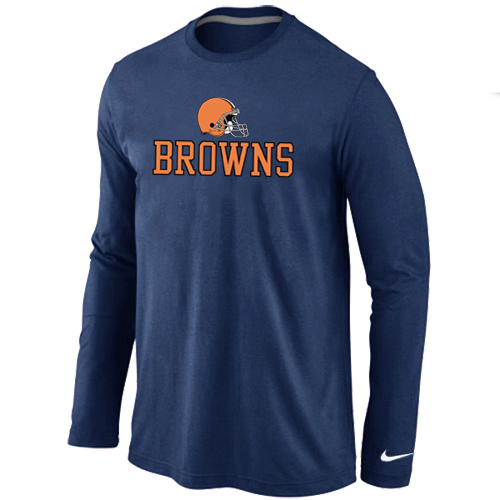 Nike Cleveland Browns Authentic Logo Long Sleeve T-Shirt D.Blue,We sell and wholesale Nike Cleveland Browns Authentic Logo Long Sleeve T-Shirt D.Blue on line form chian!