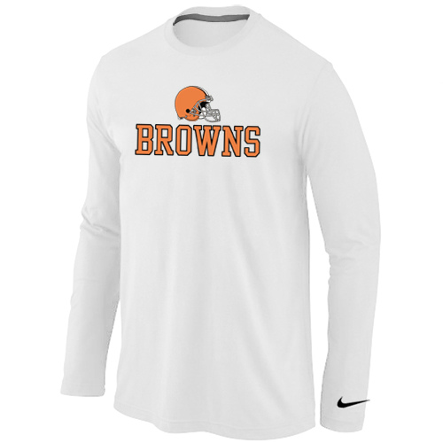Nike Cleveland Browns Authentic Logo Long Sleeve T-Shirt White,We sell and wholesale Nike Cleveland Browns Authentic Logo Long Sleeve T-Shirt White on line form chian!
