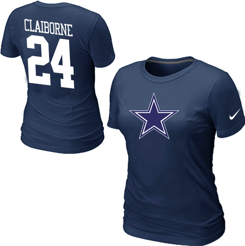Nike Dallas Cowboys 24 CLAIBORNE Name & Number Women's T-Shirt Blue,We sell and wholesale Nike Dallas Cowboys 24 CLAIBORNE Name & Number Women's T-Shirt Blue on line form chian!