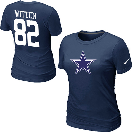 Nike Dallas Cowboys 82 WITTEN Name & Number Women's T-Shirt Blue,We sell and wholesale Nike Dallas Cowboys 82 WITTEN Name & Number Women's T-Shirt Blue on line form chian!