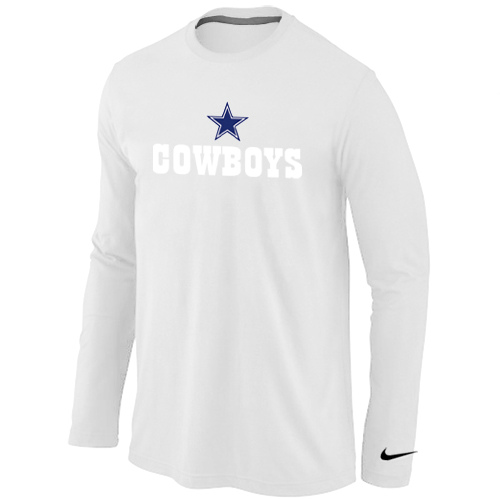 Nike Dallas Cowboys Authentic Logo Long Sleeve T-Shirt White,We sell and wholesale Nike Dallas Cowboys Authentic Logo Long Sleeve T-Shirt White on line form chian!