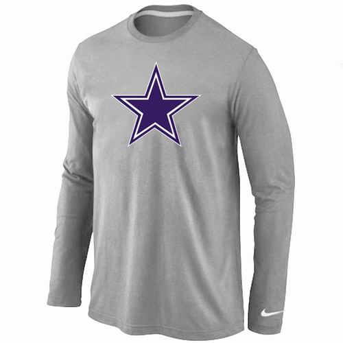 Nike Dallas Cowboys Logo Long Sleeve T-Shirt Gray,We sell and wholesale Nike Dallas Cowboys Logo Long Sleeve T-Shirt Gray on line form chian!
