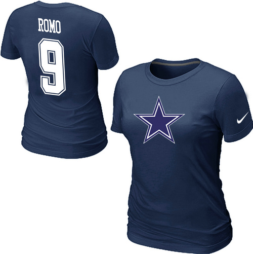 Nike Dallas Cowboys Tony Romo Name & Number Women's T-Shirt Blue,We sell and wholesale Nike Dallas Cowboys Tony Romo Name & Number Women's T-Shirt Blue on line form chian!