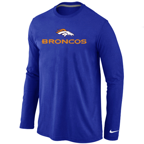 Nike Denver Broncos Authentic Logo Long Sleeve T-Shirt Blue,We sell and wholesale Nike Denver Broncos Authentic Logo Long Sleeve T-Shirt Blue on line form chian!