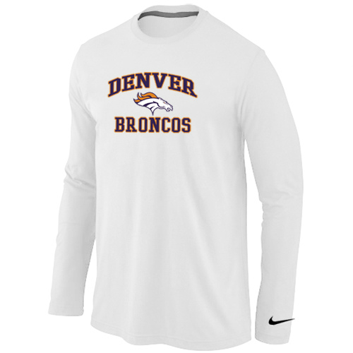 Nike Denver Broncos Heart & Soul Long Sleeve T-Shirt White,We sell and wholesale Nike Denver Broncos Heart & Soul Long Sleeve T-Shirt White on line form chian!