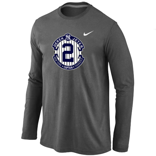 Nike Derek Jeter New York Yankees Official Final Season Commemorative Logo Long Sleeve T-Shirt Dark Grey,We sell and wholesale Nike Derek Jeter New York Yankees Official Final Season Commemorative Logo Long Sleeve T-Shirt Dark Grey on line form chian!