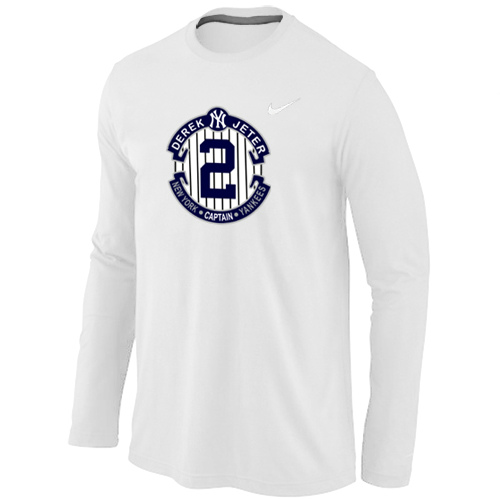 Nike Derek Jeter New York Yankees Official Final Season Commemorative Logo Long Sleeve T-Shirt White,We sell and wholesale Nike Derek Jeter New York Yankees Official Final Season Commemorative Logo Long Sleeve T-Shirt White on line form chian!