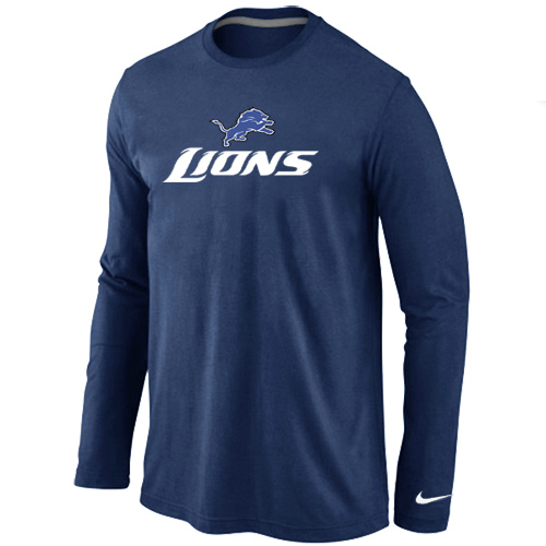 Nike Detroit Lions Authentic Logo Long Sleeve T-Shirt D.Blue,We sell and wholesale Nike Detroit Lions Authentic Logo Long Sleeve T-Shirt D.Blue on line form chian!