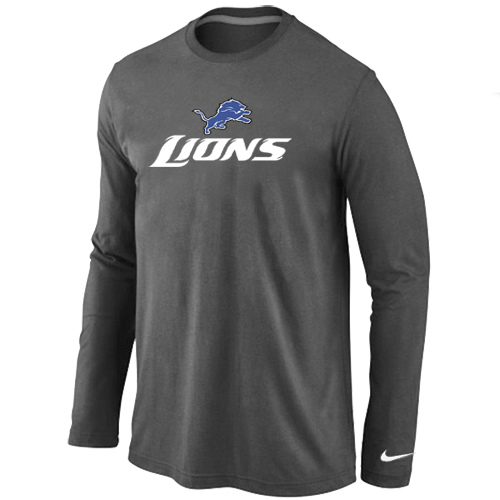 Nike Detroit Lions Authentic Logo Long Sleeve T-Shirt D.Gray,We sell and wholesale Nike Detroit Lions Authentic Logo Long Sleeve T-Shirt D.Gray on line form chian!